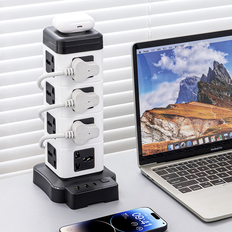 Exportación de comercio exterior transfronteriza torre vertical inalámbrica de escritorio USB TYPE-C socket