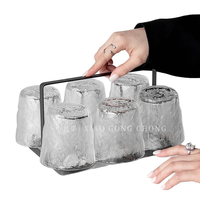 Glass Glacier Home Living Water Cup Set High-end Family Guest Cup Set Taza de jugo Taza de té Taza de vino tinto