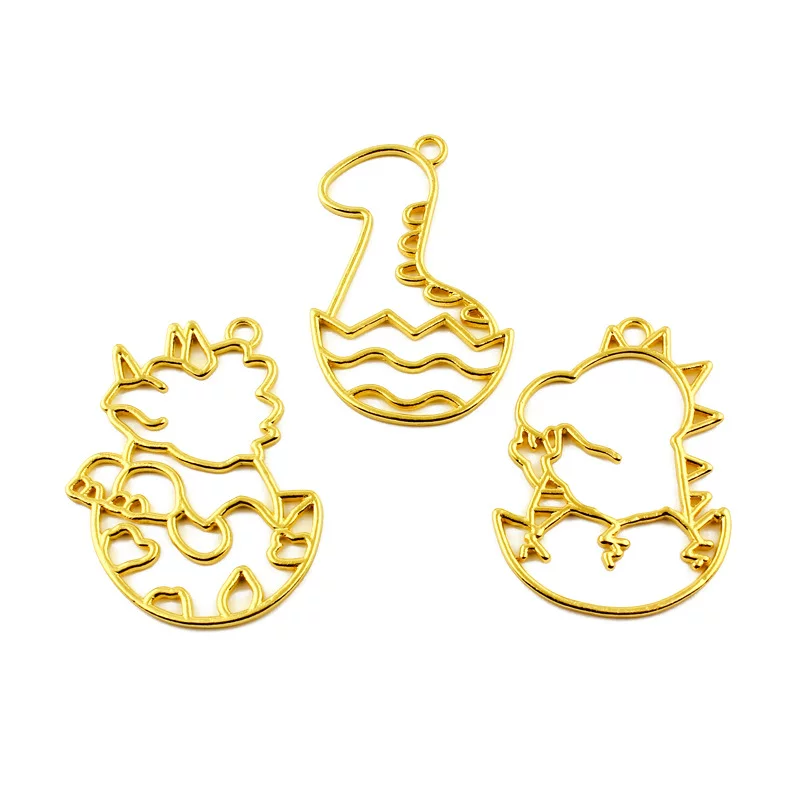 UV crystal dropping frame broken shell dinosaur monster hollow metal frame accessories