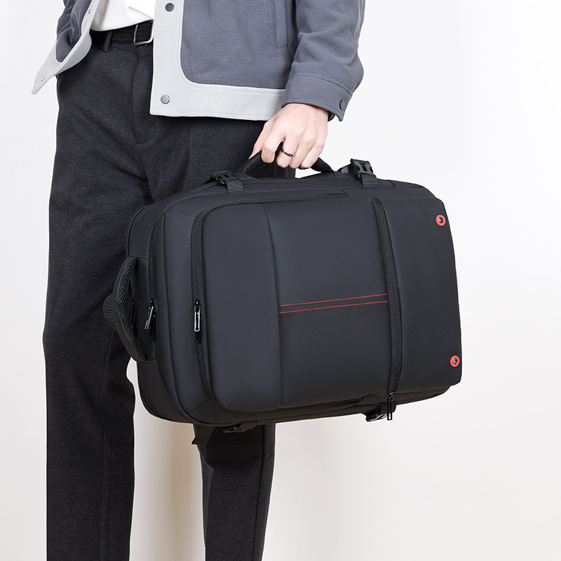 Transfronterizo nueva mochila de hombro expandible de gran capacidad bolsa de computadora mochila de negocios de hombre bolsa de viaje viaje negro
