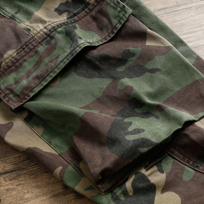 GDDQSDC tipo duro camuflaje táctico overoles hombres y mujeres de estilo americano retro casual suelta pantalones atados al tobillo pantalones de moda Primavera