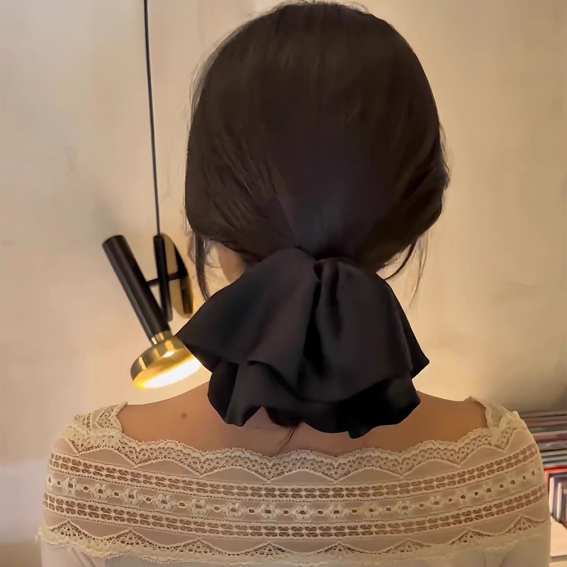 無地サテンリボン後頭部ヘアピン、スーパーフェアリーライト、豪華でファッショナブルなポニーテールクリップ、女性用の甘くてかわいいクリップ|undefined
