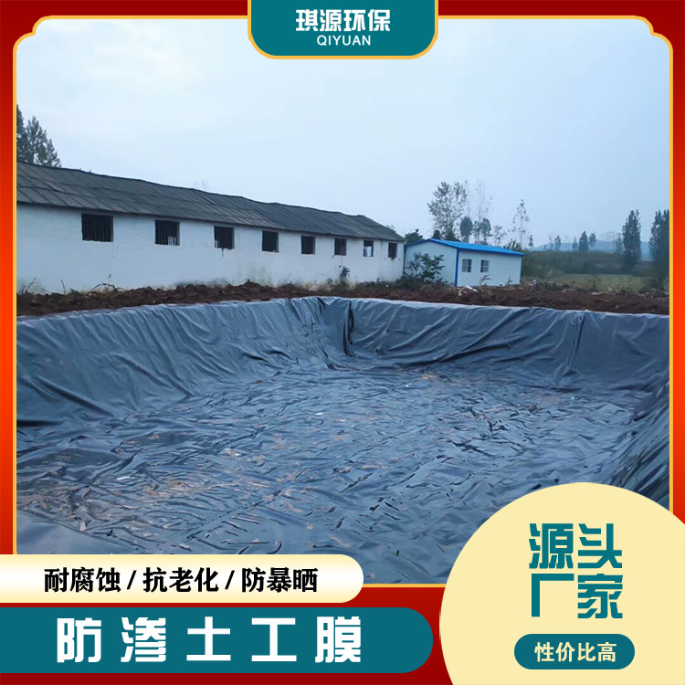 养殖防渗土工膜高密度聚乙烯PE膜沼气池黑膜垃圾填埋场防水土工布