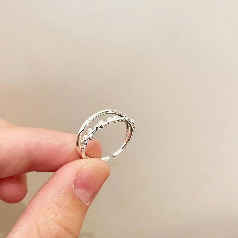 10g Weight Moonstone Inlay Material Open Rings Classification Adjustable Ring Size 1 Piece Quantity Daily, Party Occasion Metal Material Geometric Pattern Women's Gender Inlay Design Simple Style Style Simple Style Geometric Metal Inlay Moonstone Women's Open Rings 12