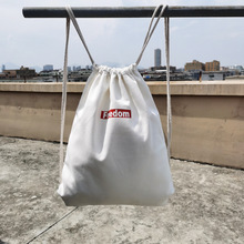 运动帆布抽绳背包束口袋双肩包学生篮球袋男女简易书包补习包