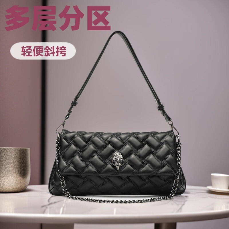 Quilted Embroidery Underarm Bag for Women, Large Capacity, Simple Chain Bag, Versatile and Trendy, Single Shoulder Crossbody, New Spring Model