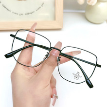 F99068韩版时尚素颜眼镜框女复古多边形平光镜潮流金属防蓝光眼镜