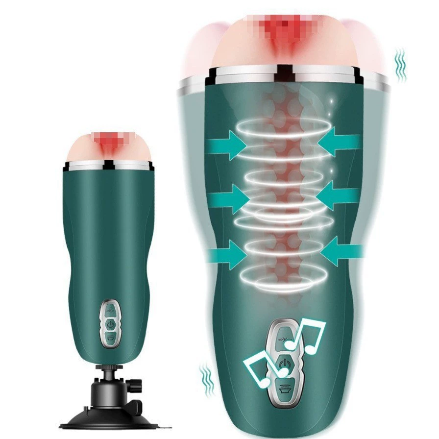 Wanle Love Cup Двойное отверстие Электрический самолет Фаллос Вибрирующая вагинальная и анальная двойная дупла: кружка мастурбации черного цвета с двойной головкой, представлена как копия
