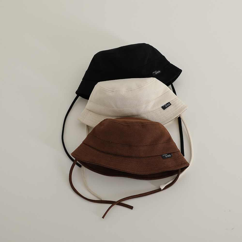 Sombrero de bebé japonés primavera y verano moda ins cóncava forma sombrero de pescador para niños y niñas sombrero de color puro transpirable