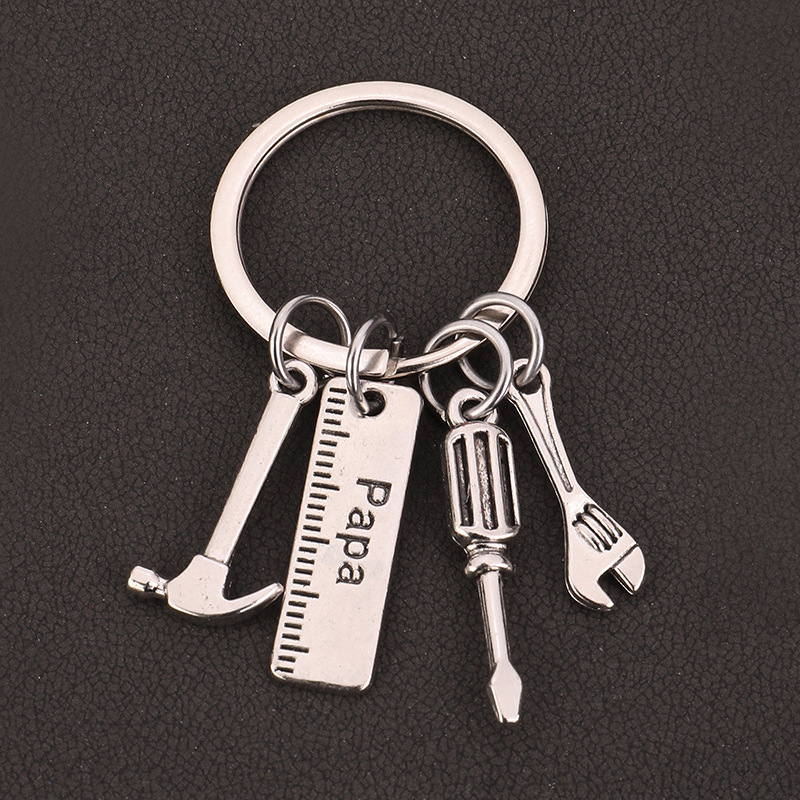Daily, Festival Occasion Simple Style Letter Ruler Wrench Zinc Alloy Father'S Day Men's Slip-on Keychain