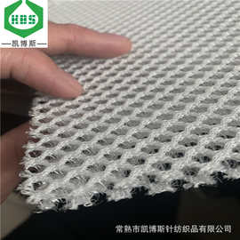 【厂家供应】3D涤纶菱形透气可水洗夹层网眼布 白色箱包床垫网布