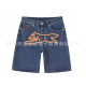 Cross-border European and American Hip Hop Flying Dog AliExpress Hot-selling Printed Denim Shorts Men's High Street Trendy Ins Casual Pants