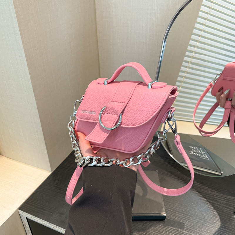 Bolso de textura transfronteriza 2025 nuevo bolso femenino de cadena bolso de hombro de diseño de nicho mini bolso de mensajero con patrón de lichi