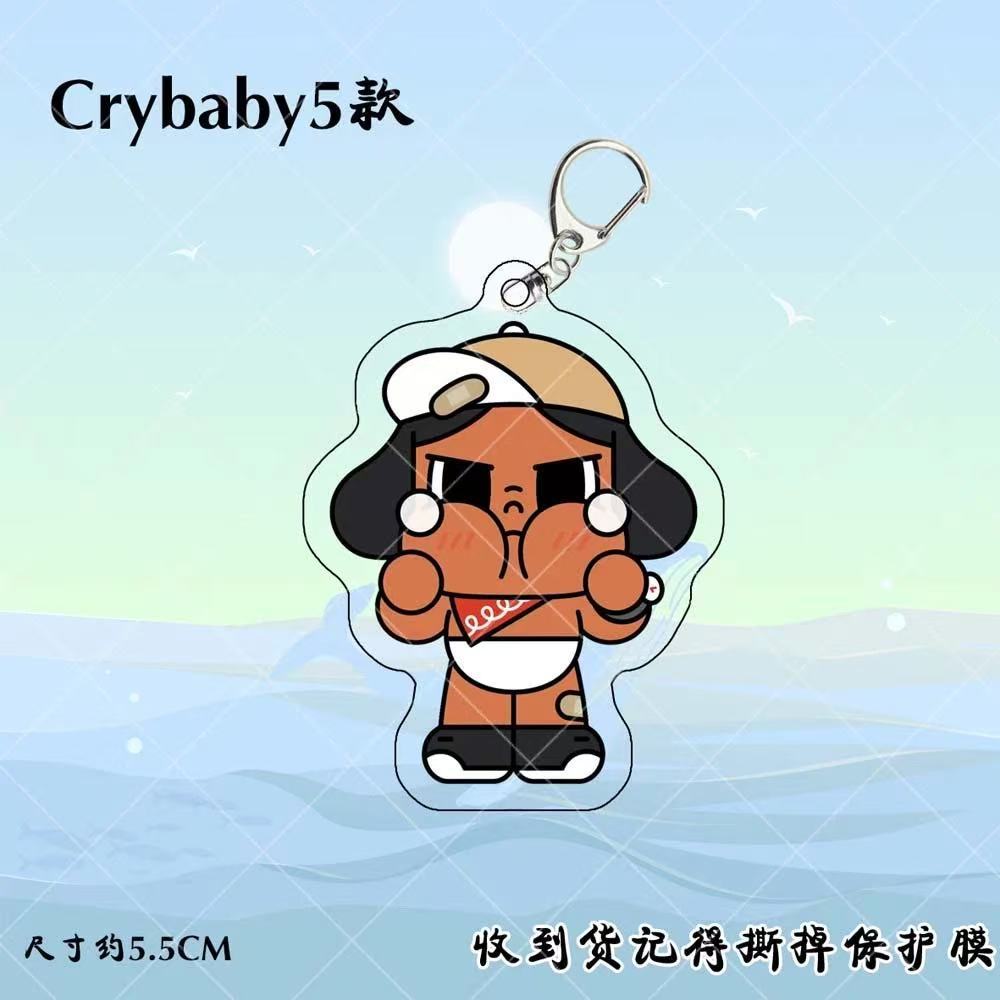 Crybaby llorando lindo divertido llavero acrílico periférico colgante de alto valor de la cara para enviar a amigos