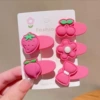 Strawberry, hairgrip, set, 5 pieces