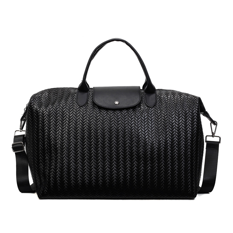 Bolsa de viaje de gran capacidad retro herringbone transfronteriza, bolsa de ejercicios deportivos al aire libre para mujeres, bolsa de hombro de un solo hombro.