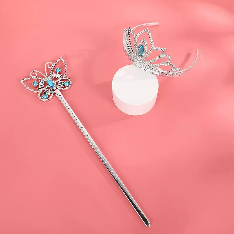 新款蝴蝶结魔法棒皇冠套装艾莎公主同款服饰道具冰雪奇缘系列套装