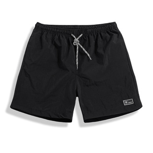 Foreign Trade Men's Shorts Casual Loose Beach Pants Aliexpress Solid Color Shorts Lightweight Five-Quarter Pants Hot Sale