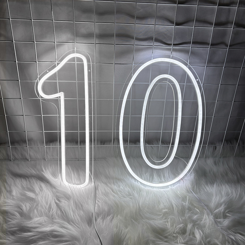 LED luminoso neón luz de modelado digital fiesta de cumpleaños decoración de lámparas de fiestas habitaciones pared LED atmósfera luz