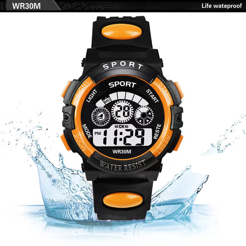 Cross-border children's digital electronic watch stylish men's waterproof night light sports multi-function alarm clock timing mechanical watch