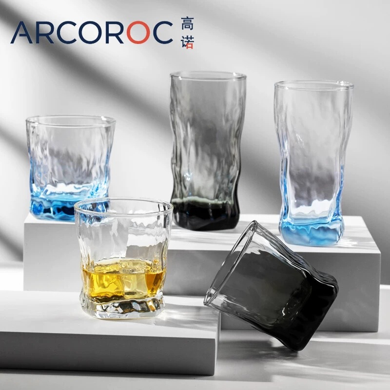 Gono Tempered Bark Pattern Heat-Resistant Glass Cup, Beer and Liquor Glass, Original Colored Glass Drink Cup