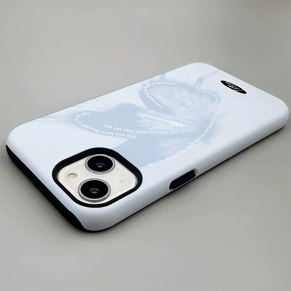 Чехол для телефона (Apple) iPhone16 — AA757 butterfly blue, глянцевый или матовый, совместим с несколькими моделями