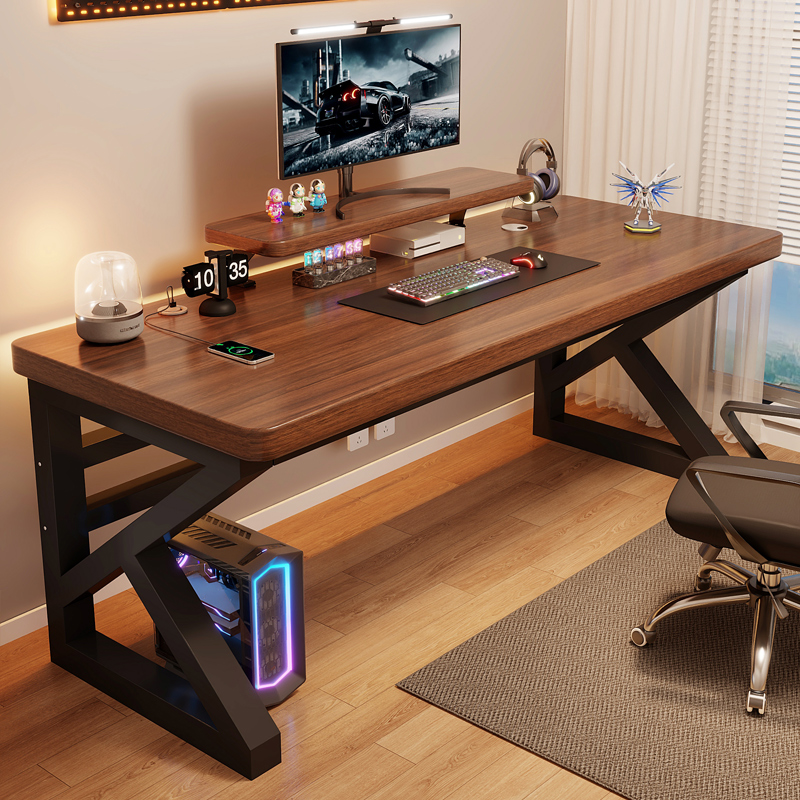 Solid Wood Computer Desk Student Bedroom Home Office Live Broadcast Table Double Workbench Simple E-Sports Small Table