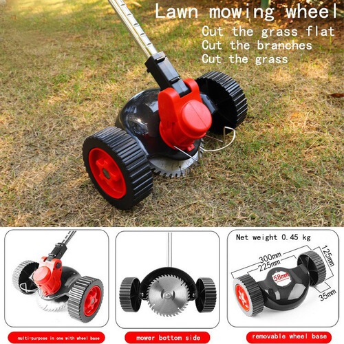 Lithium battery lawn mower wheels household small lawn mower wheels rechargeable lawn mower hoeing artifact wheels