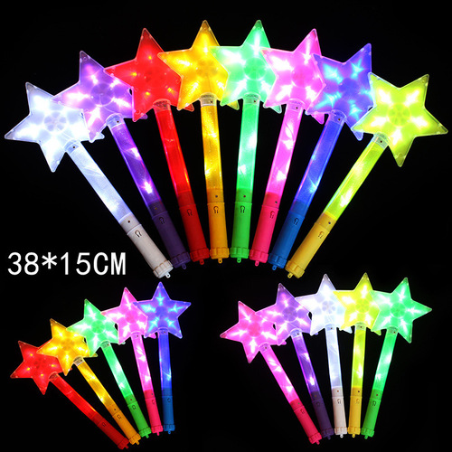 Luminous large five-star stick party concert cheering props glow stick hot sale flashing five-pointed star glow stick batch