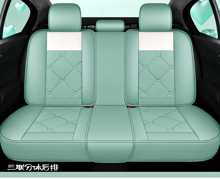 25 New Four-Season Universal Cartoon Cool Bear Full Surround Full Leather Wear-Resistant Universal Five-Seater Car Cushion Seat Cover