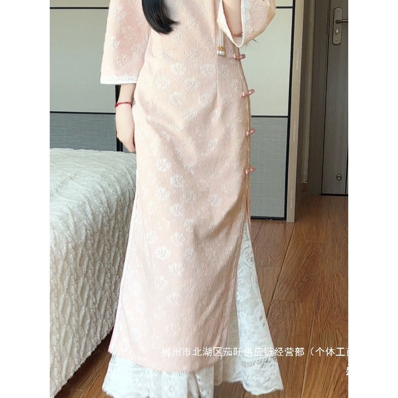 厂家直销旗袍内搭衬裙新款汉服打底内搭洋气花边蕾丝衬裙纯|undefined