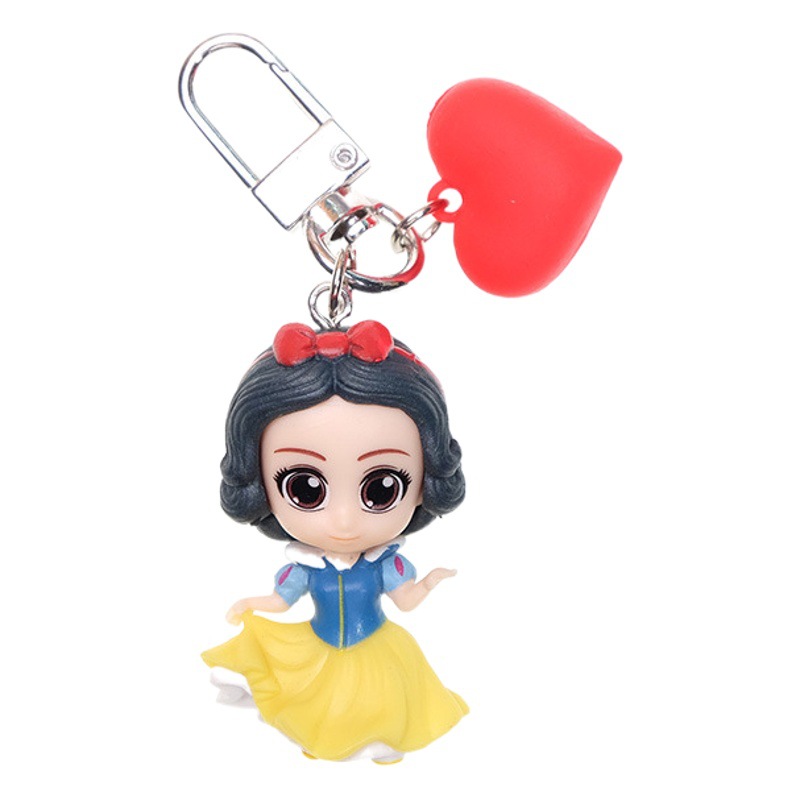 Creativo de dibujos animados artesanía llavero dibujos animados chica corazón princesa serie amor colgante pequeño regalo