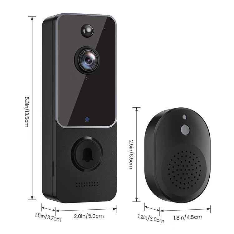T9 visual timbre cámara de vigilancia inalámbrica visión nocturna WIFI HD inteligente cloud storage Home doorbell Ding Dong conjunto