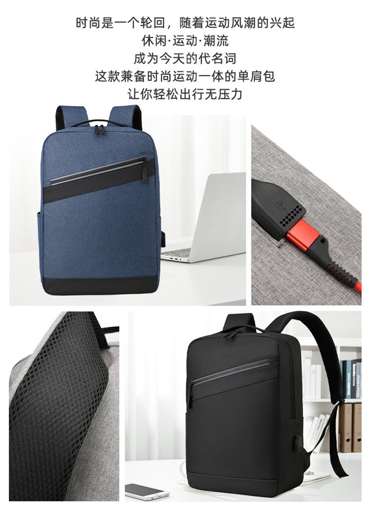 A new 16-inch cross-border computer three-in-one backpack with USB charging, a large-capacity business and leisure backpack for junior high school students, for men Item Picture