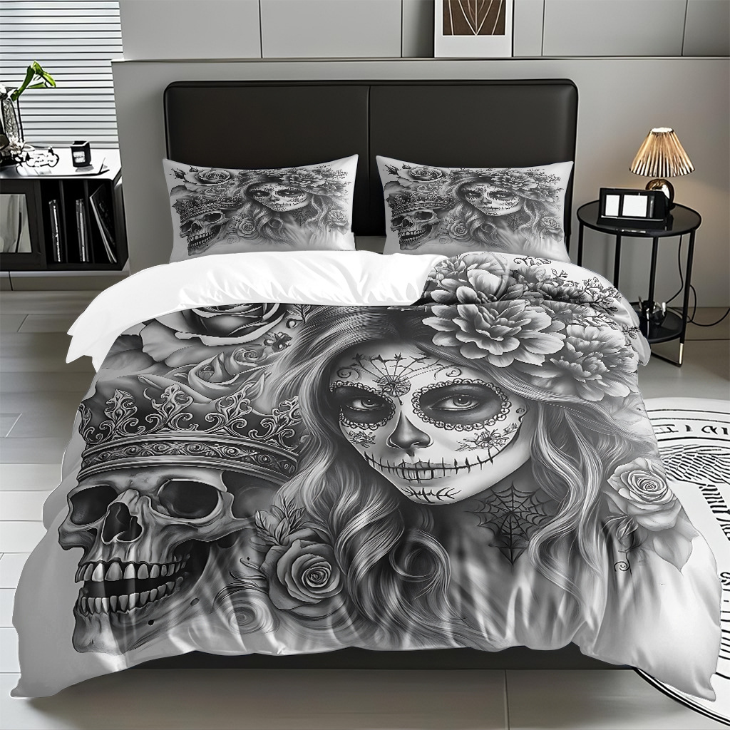 TEMU / JIT transfronterizo hogar cabeza de colcha impresa digital conjunto de edredón abrasivo fuente de ventilación fábrica directa