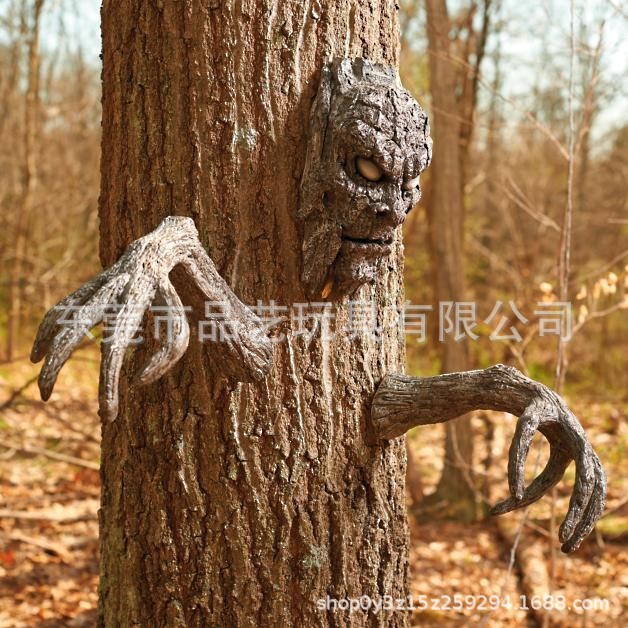 Cross-border new product in stock cross-border independent station bark face tree monster facial makeup facial features decoration Easter creative props
