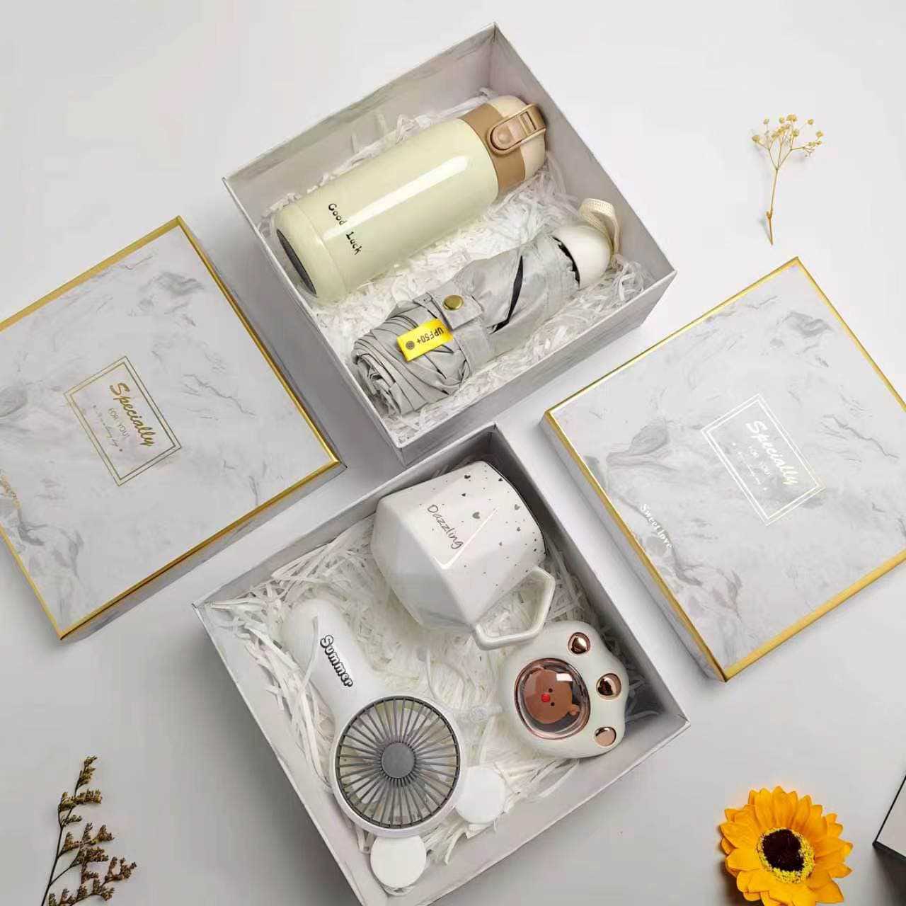 Caja de regalo fresca de verano, regalos prácticos para clientes, regalos prácticos para actividades de apertura, regalos pequeños para banquetes de graduación