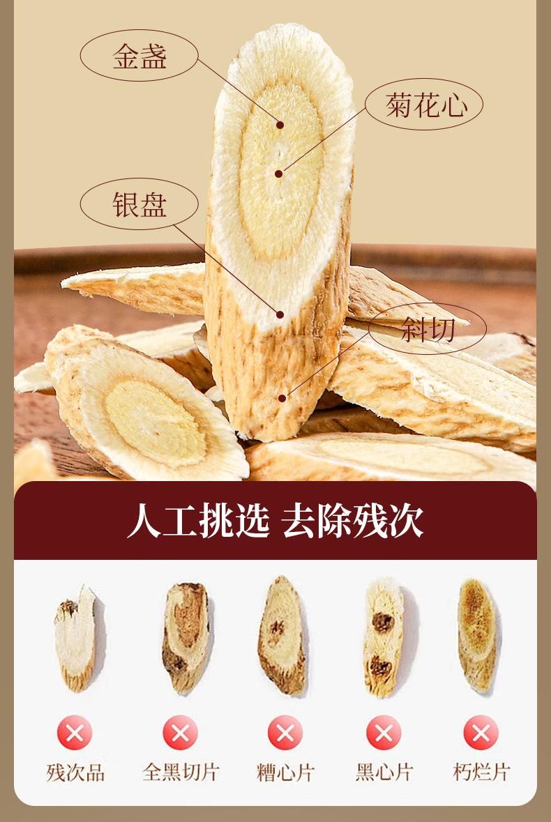 Organic Astragalus Root Slices Huang Qi 200g Canister for Tea and Soup specifications