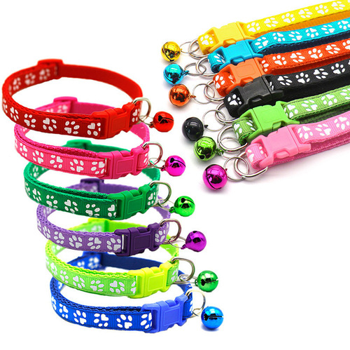 Pet Supplies Direct Selling Cat Bell Collar Dog Collar Dog Print Cat Collar Neck Collar Adjustable Size Collar