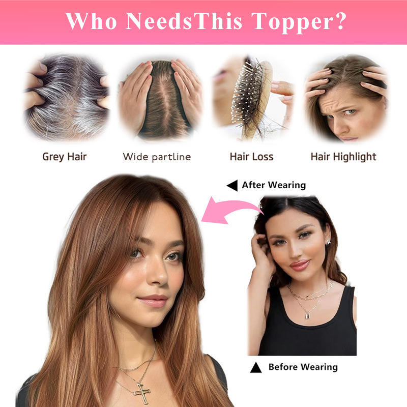 クロスボーダーヨーロッパとアメリカの女性用ウィッグ、頭頂部の交換用ヘアピース、模造針、自然に見えない人毛の交換用ヘアピース、工場卸売|undefined