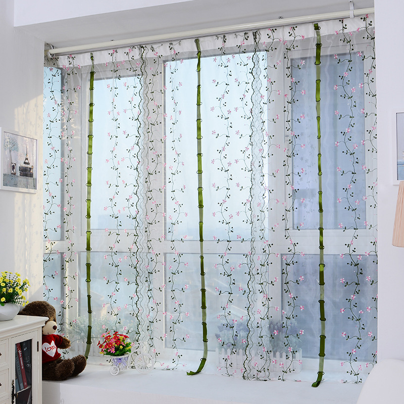 Roman Blinds Semi-Blackout Rattan Flower Design Adjustable Soft Sheer Curtains for Dining Room Bay Window Living Room Bedroom Study Blackout Curtains Cross-Border Factory