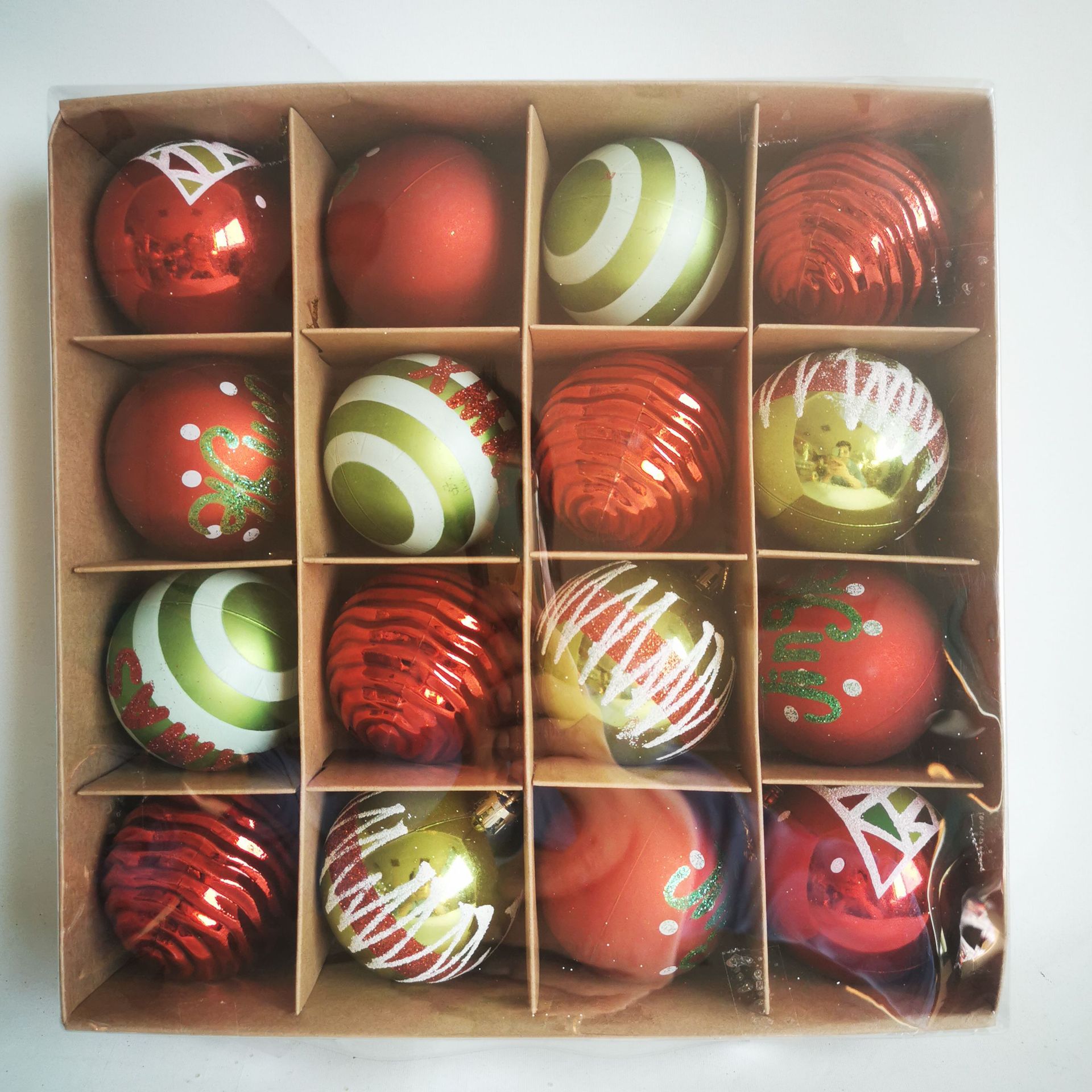 Decoraciones navideñas 16 paquetes pintados a mano bolas navideñas árbol de Navidad decoraciones navideñas