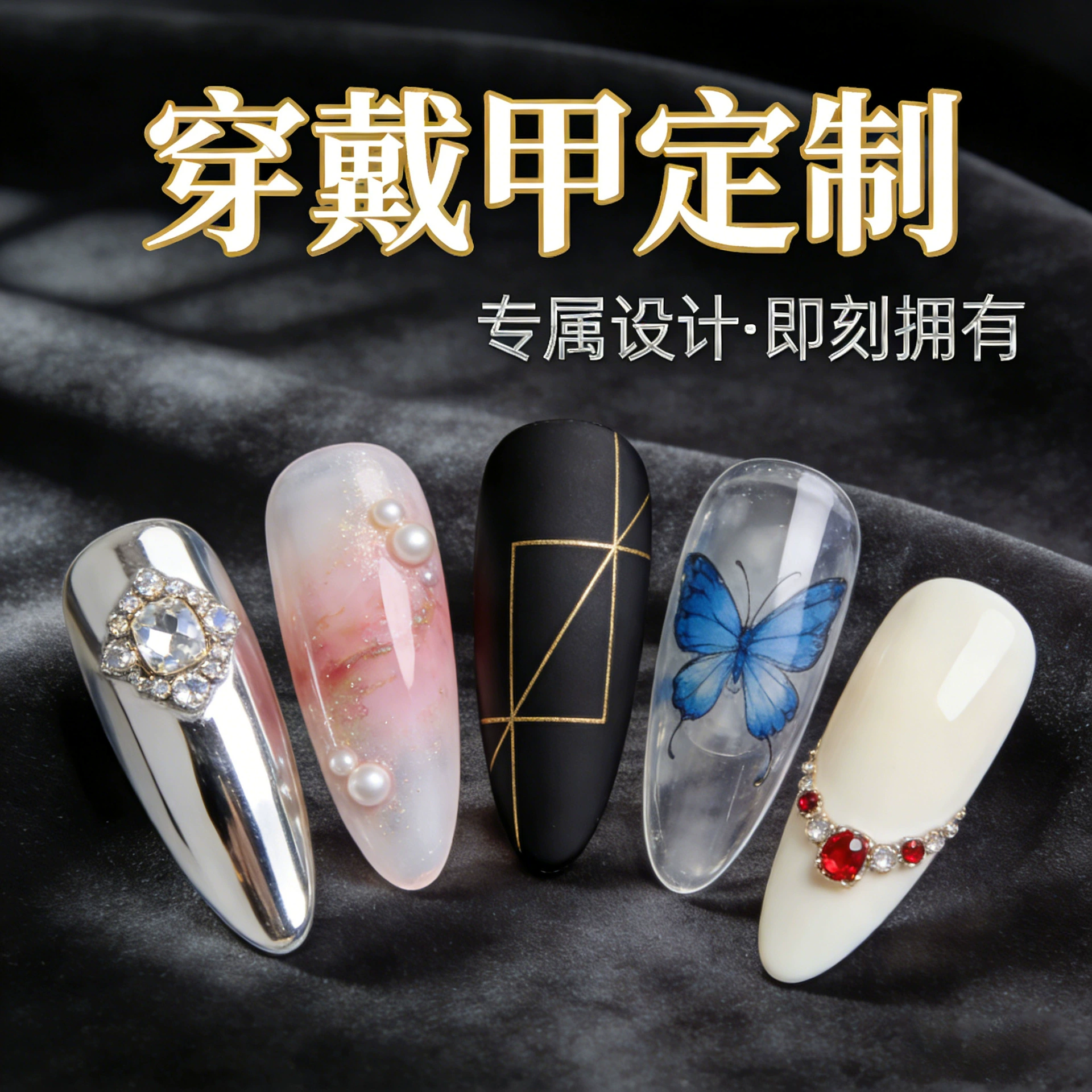 Индивидуальные накладные ногти для трансграничной торговли, искусственные ногти, типсы для ногтей, элементы для нейл-арта, популярные товары для внешней торговли, краска для ногтей, стразы, эффект «кошачий глаз».