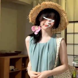 法式露背无袖背心连衣裙女夏小众设计感挂脖吊带长裙子质感高级感