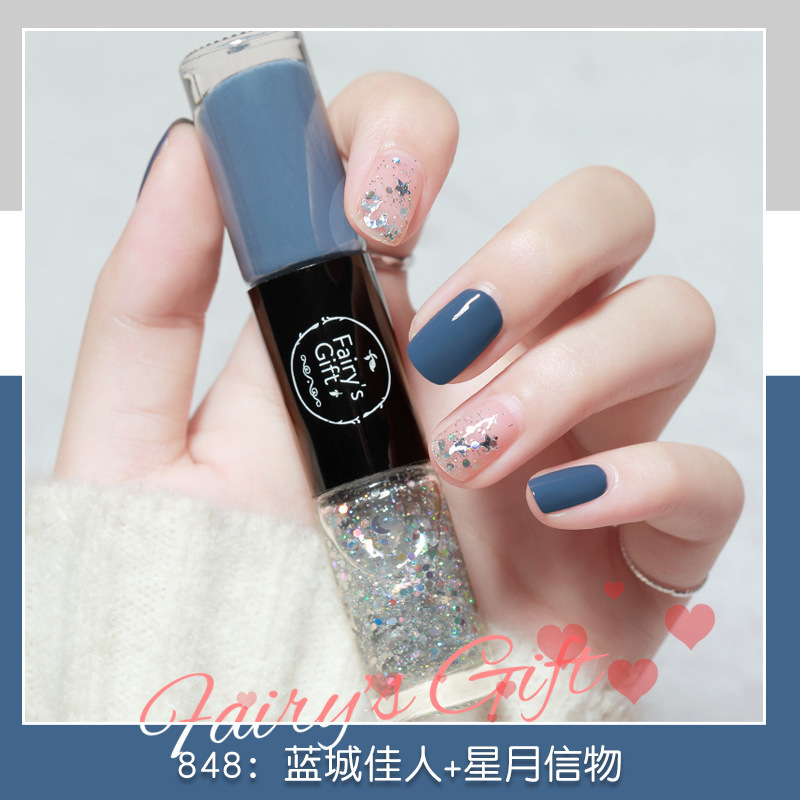 Esmalte de uñas para hornear-traje aceitoso libre Esmalte de uñas no-peeling de secado rápido de larga duración no-desvanecimiento de doble cabeza aceitoso transfronterizo