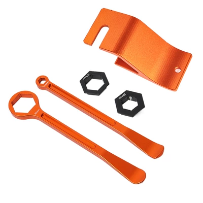 Off-Road Motorcycle Tire Repair Accessories Cnc Tire Removal Tool Hexagonal Wheel Axle Wrench Tire Removal Pry Bar (Motosiklet ləvazimatları və aksesuarları) - orange-tire-lever-bead-seat