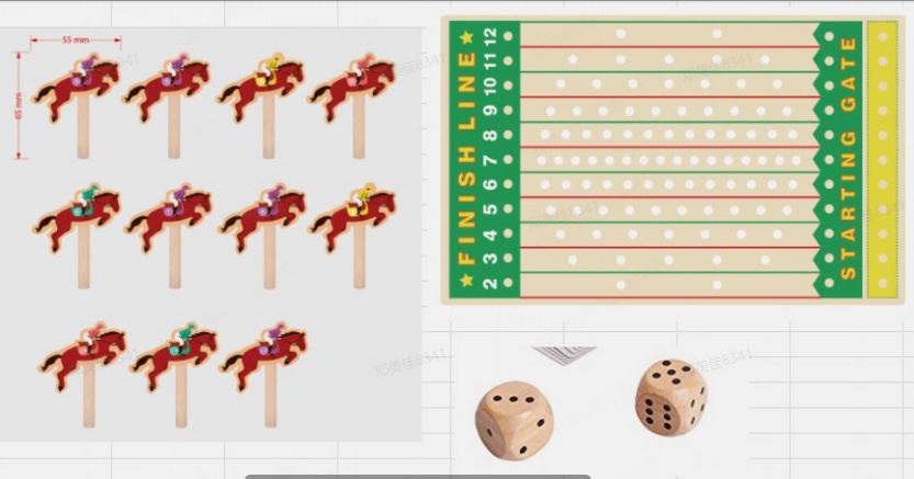Juego de pista rápida carril rápido juego de mesa de madera Ludo madera partido juego apoyos