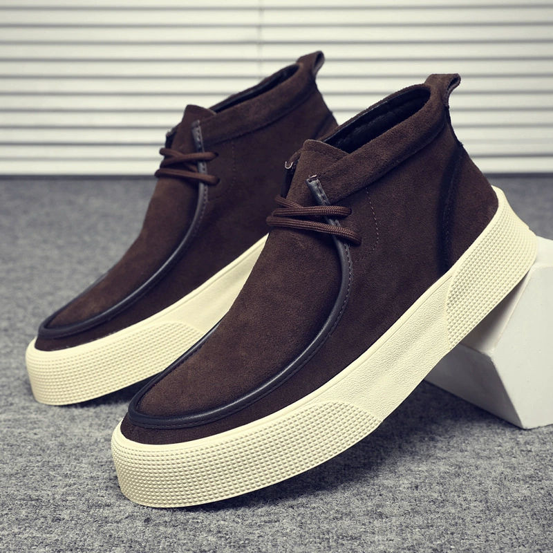 Японские ретро-сапоги мужские короткие сапоги зимние бархатные мужские туфли