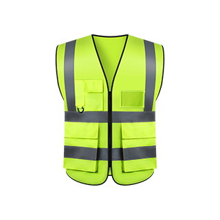Reflective Fluorescent Yellow Vest with Pockets for Construction, Automotive, Garden, and Sanitation Safety
