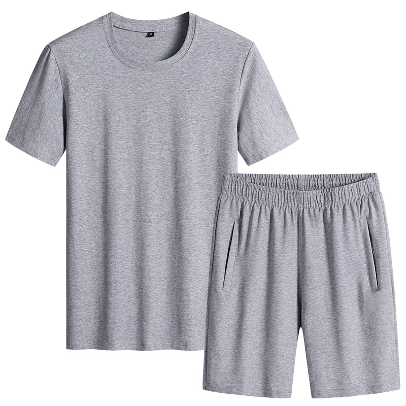 Trajes deportivos de algodón de verano para hombres delgados de mediana edad, trajes de verano para correr, trajes casuales, trajes deportivos sueltos para hombres